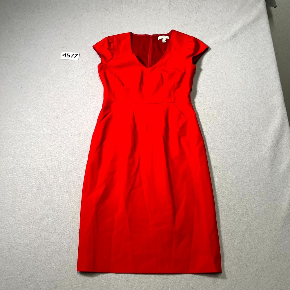 J. Crew Factory Red Cap-Sleeve Sheath Dress